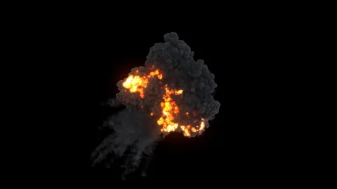 Aerial Explosion Stock Footage 81398764