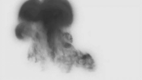 Aerial explosion with transparent background Video stock 208456890