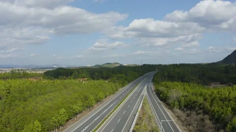 Aerial Expressway Freeway Highway Video stock 155084349