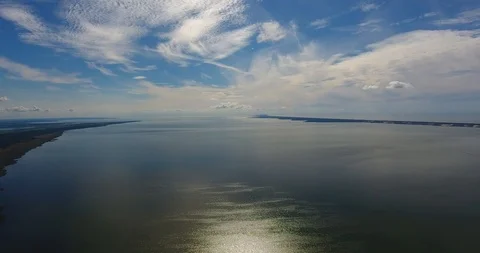 Aerial face-down view of lagoon in the sunny day - 1 Stock Footage 94936022