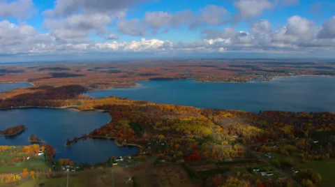 Aerial Fall Colors Stock Footage 33464166