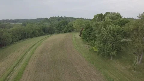 Aerial Farm Field Stock Footage