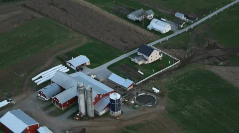 Aerial of Farm 스톡 동영상 611733
