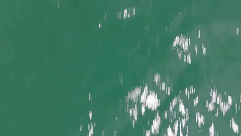 Aerial fast flying top down view over turquoise sea and sandy seabed near Trogir 動画素材 337195255
