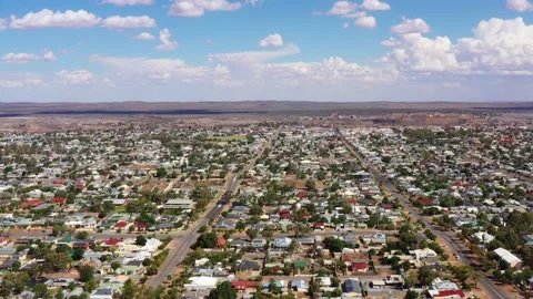 Aerial fast motion flying over Broken Hill city to mines and downtown as 4k. Stock Footage 168151733