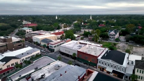 Aerial fast pullout over beaufort sc, south carolina Video stock 285409272