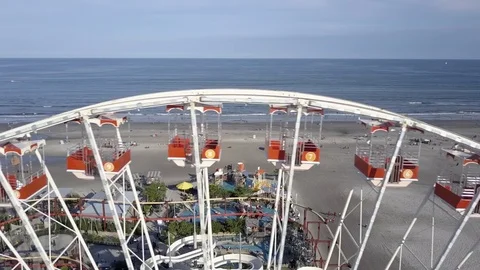 Aerial Ferris Wheel Close-up Stock Footage 82327487