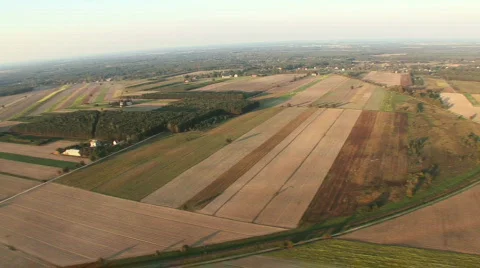 Aerial - fields and rural settlements.mov Stock-Footage 307868