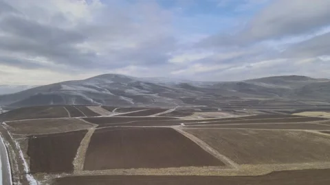 Aerial fields mountains Stock Footage 237161191