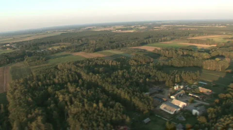 Aerial - fields, woods, settlements 2.mov Video stock 307869