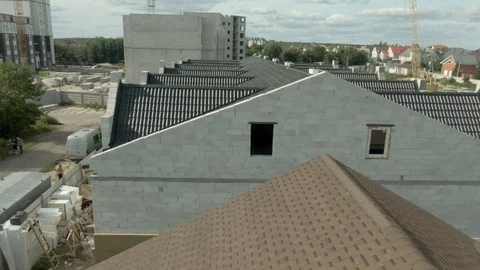 Aerial finished Construction object From Quadrocopter. Stock Footage 119830287