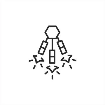 Aerial Firework Explosion Icon Stock Illustration