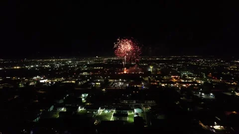Aerial Fireworks 7 Stock Footage 249912784