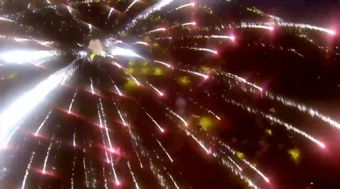Aerial Fireworks Close Video stock 39976853