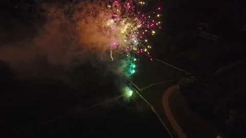 Aerial - Fireworks Drone Video stock 81833914