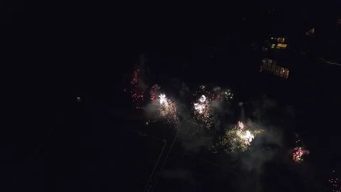 Aerial - Fireworks Drone Video stock 81833934