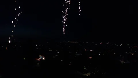 Aerial of Fireworks Video stock 111829320
