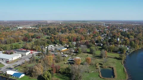 Aerial of a flat landscape with many trees. Stock Footage 291324837