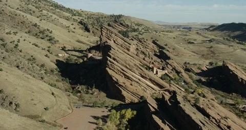 Aerial of flatirons at mountain slope Stock Footage 96444101