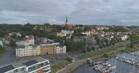 Aerial of Flensburg townscape Stock Footage 116206818