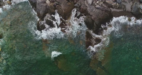 Aerial flight above seashore Stock Footage 99595599