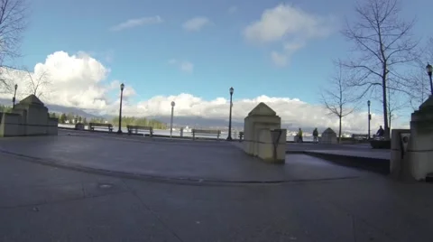 Aerial - flight from coal harbor view of stanley park mountains Video stock 45707803