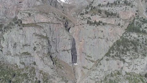 Aerial flight with drone in front of waterfall Stock Footage 83572442