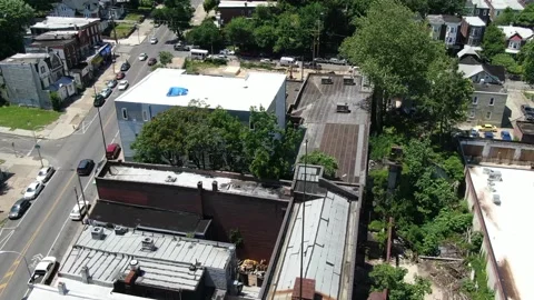 Aerial flight during the day over a new construction site in summer. Stock Footage 201476656