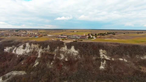 Aerial Flight over Balchik Cliffs and BlackSeaRama Golf Course Stock Footage 319339176
