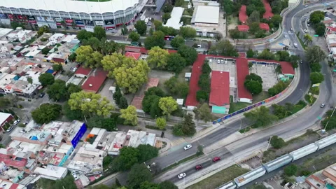 Aerial flight over a dense city grid with traffic Stock-Footage 342062776