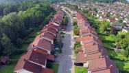 Aerial Flight Over Houses In Rows Stock Footage