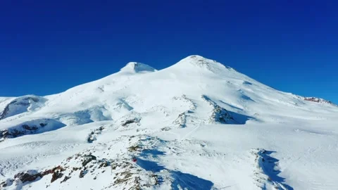 Aerial Flight Over Mount Elbrus, North Caucasus, Russia. Stock Footage 320856323