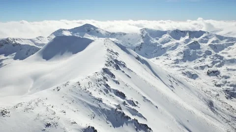 Aerial Flight Over Mountain Range Beautiful Swiss Alps Sun Shining Over Clouds Vidéo 61241420