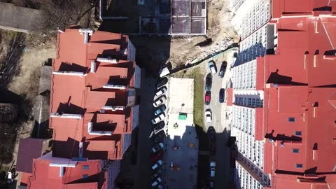 Aerial Flight Over a New Constructions Development Site with Diverse Heavy Stock Footage 231740820