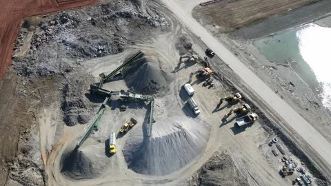 Aerial Flight Over a New Constructions Development Site  Stock Footage 244500391