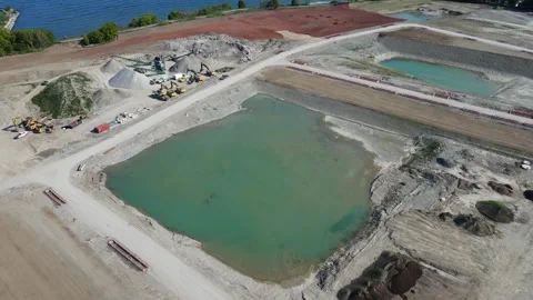 Aerial Flight Over a New Constructions Development Site  Stock Footage 244500536