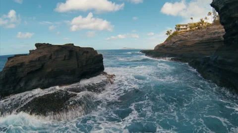 Aerial flight over ocean Stock Footage 52971900