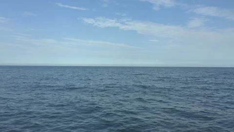 Aerial Flight over ocean, open sea. Dynamic shot flying toward the horizion. Stock Footage 138148192