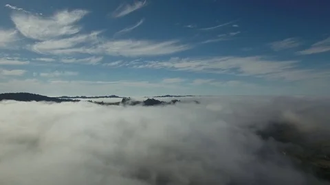 Aerial Flight Over A Puffy White Cloud Paradise Stock Footage 81648910