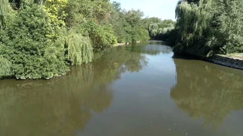 Aerial flight over the river Stock Footage 146806517