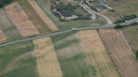 AERIAL: flight over a road Stock Footage 44128244