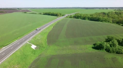 AERIAL: flight over a road Stock-Footage 63223948