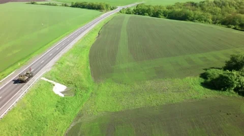 AERIAL: flight over a road Stock-Footage 63224078