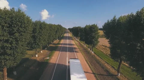 Aerial: flight over road Stock Footage 64236860