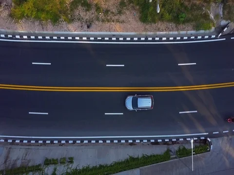 Aerial: Flight Over Road Stock Footage 75448533