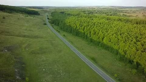 AERIAL: flight over a road Stock-Footage 79407538