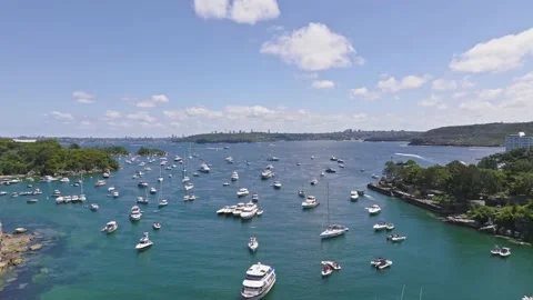 Aerial flight over Spring Cove, Manly, Sydney, Australia Stock Footage 170346187
