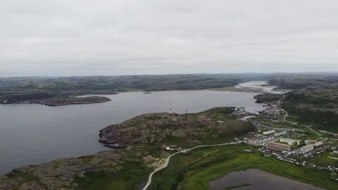 Aerial flight over Teriberka Stock Footage 238014805