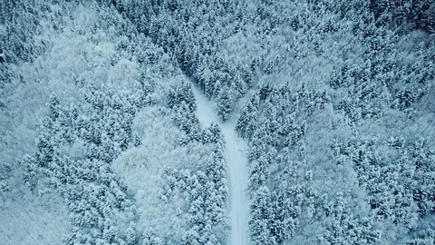 Aerial flight over winter landscape in ebensee austria Stock Footage 83607632