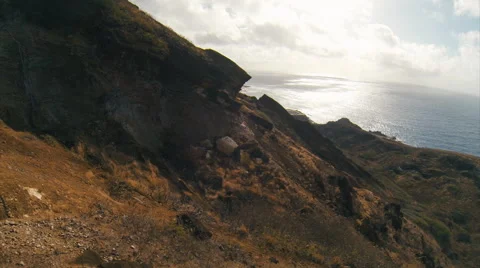 Aerial flight through a rock hole Stock Footage 52972091